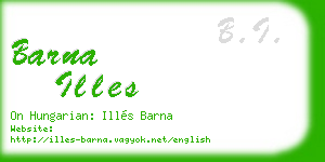barna illes business card